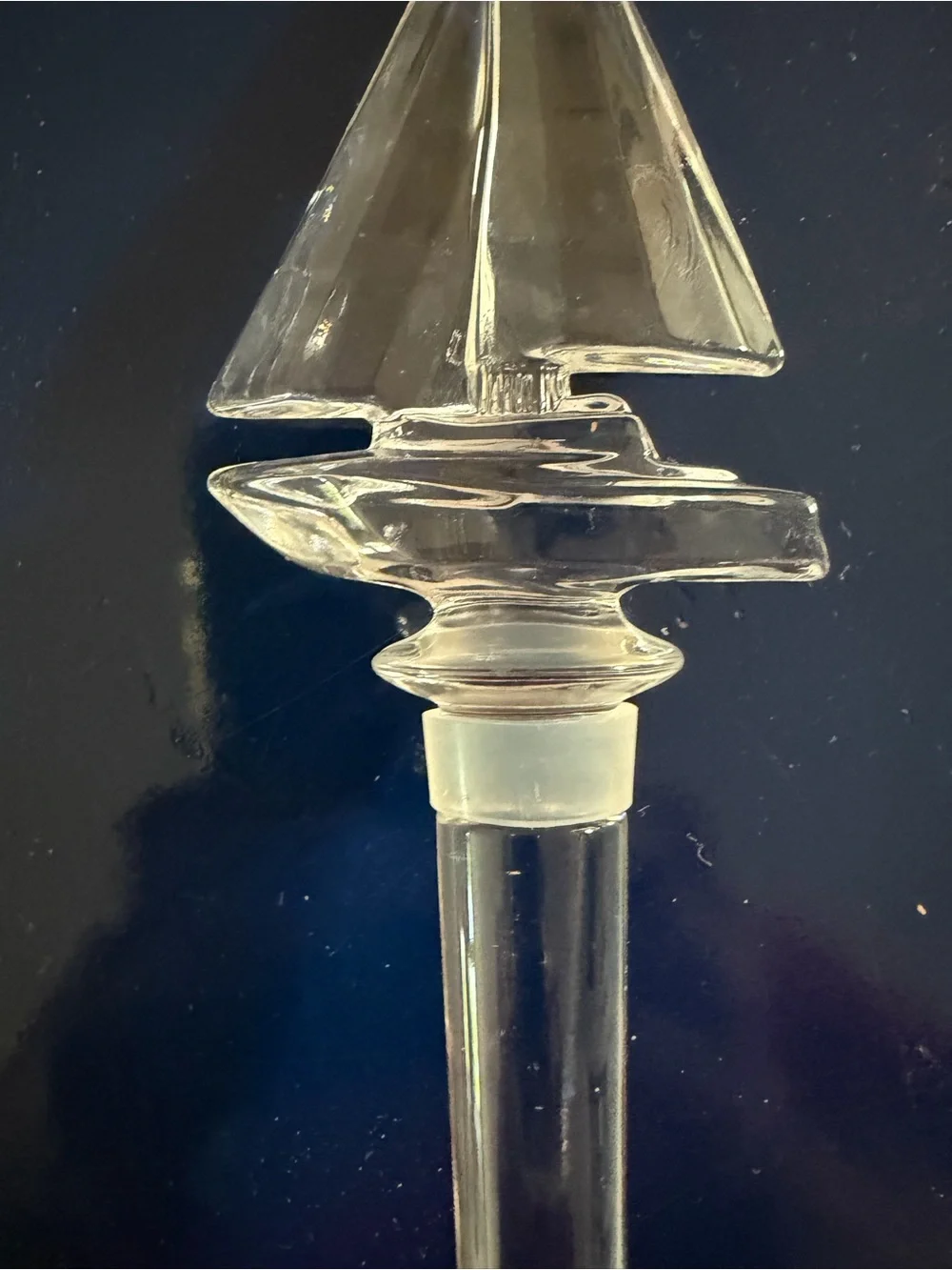 Clear Glass Sailboat Decanter /Bottle Stopper